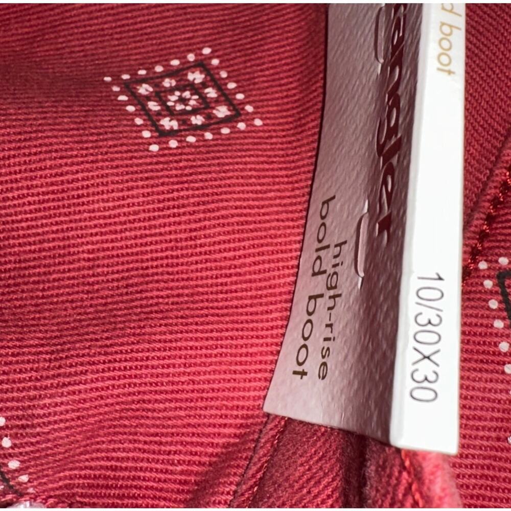 NWT Wrangler 10 / 30 x 30 Jeans High-Rise Bold Boot Cut Diamond Bay Red Bandana - Picture 8 of 13